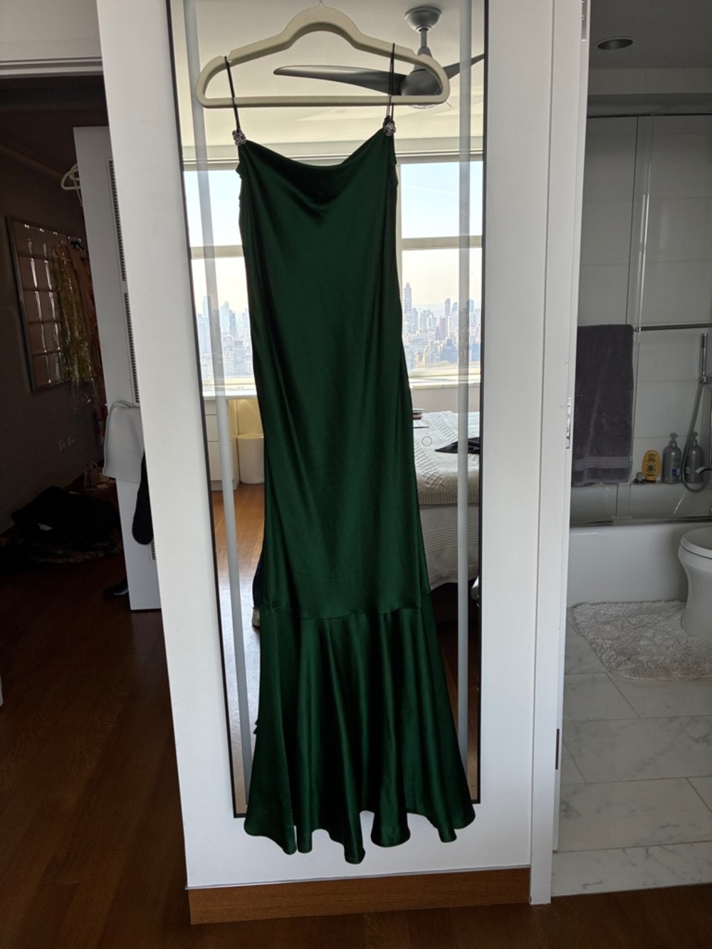 Sachin + Babi Emerald Green Satin Slip Wedding Dress